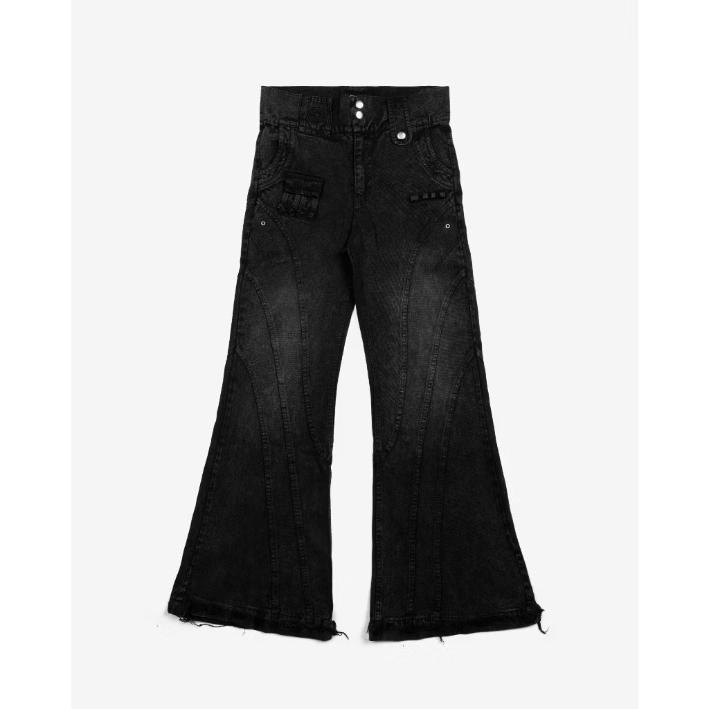 YRNX - Vailed Baggy Flared Denim