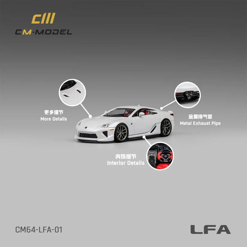 CM Model CM64-LFA-01 Lexus LFA putih pearl white 1:64 Mini Scale Diecast