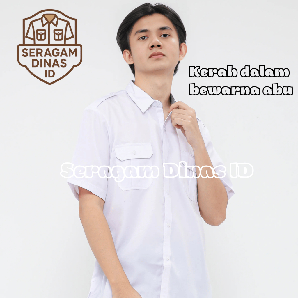 Baju Dinas Putih Pria Lengan Pendek Dan Panjang Seragam PNS Putih Pria Kemeja Pdh Putih Pns Pria Ker