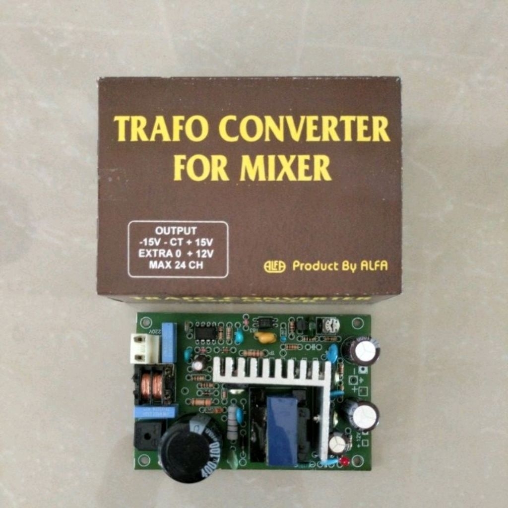 Power Supply Mixer Audio ALFA 24 Channel / SMPS Trafo CT 15V