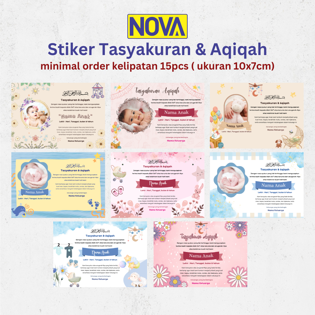 

Stiker Aqiqah / Stiker akikah / Cetak Stiker label tasyakuran aqiqah / Stiker ulang tahun anak