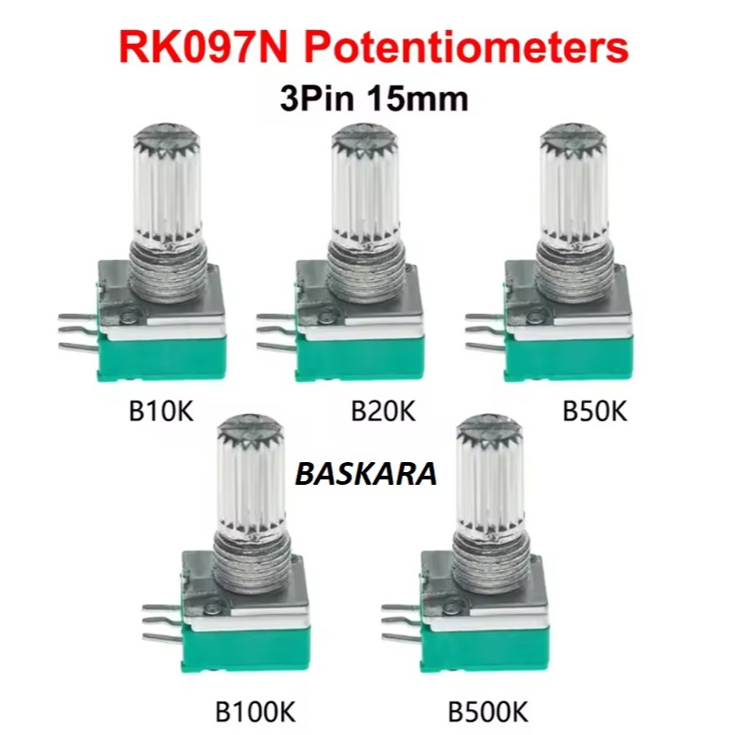 Potensio mono hijau RK097N 3 PIN potensiometer