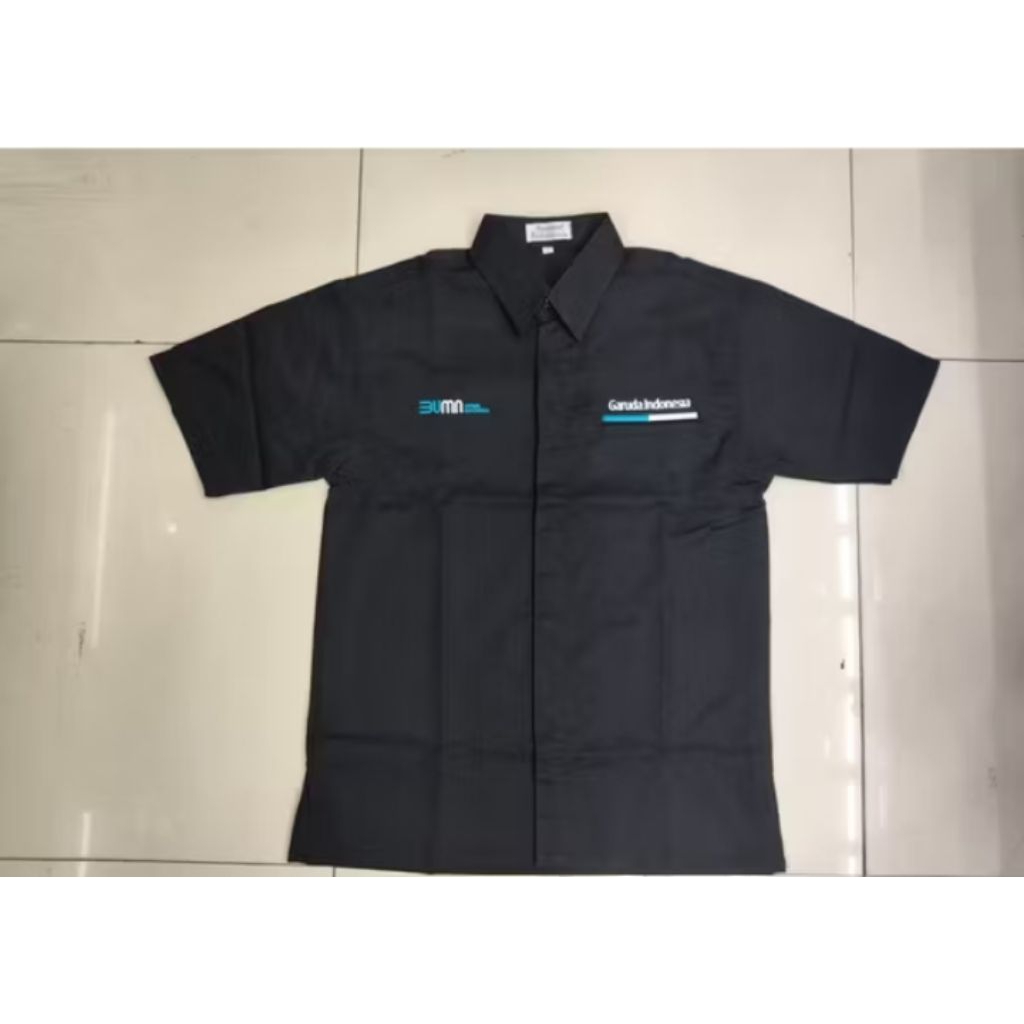 KEMEJA GARUDA INDONESIA BORDIR (BISA CUSTOM LOGO)