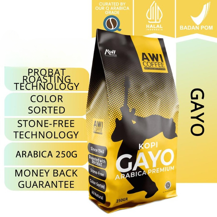 

Coffee Beans Awi Coffee Gayo Arabica 250Gr Biji Roasted Coffee Beans Aceh Grade Kopi Minuman