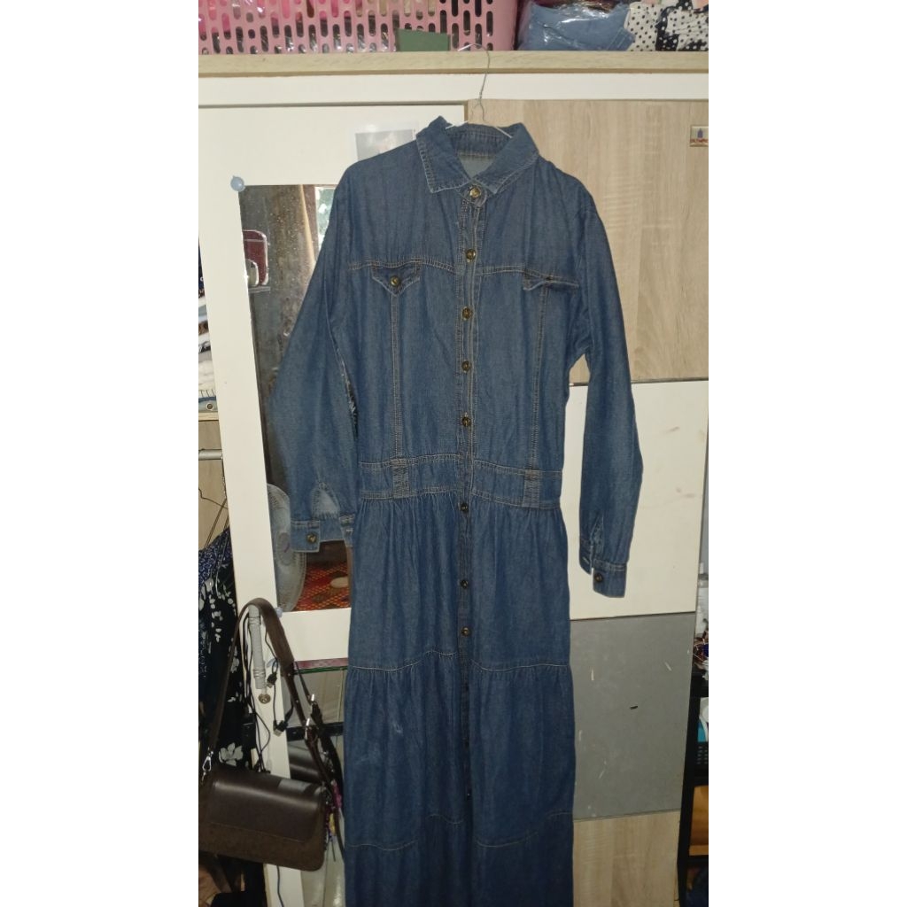 gamis full denim preloved