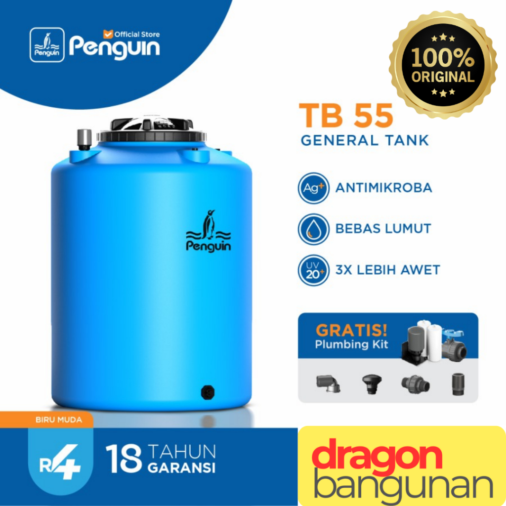 Penguin TB 55 Biru Muda / Toren Penguin 500 Liter / Tangki Air Penguin 500 Liter