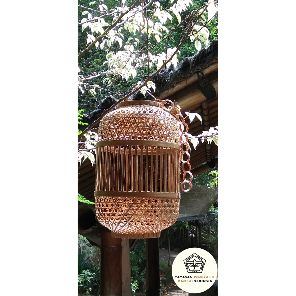 Kap lampu / lampion bambu aesthetic