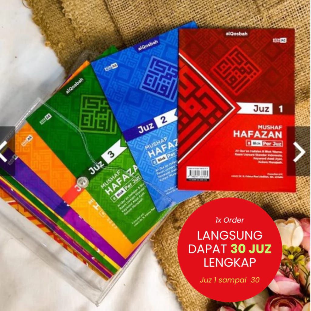 AL QUR'AN PER JUZ (1-30)MUDAH DIBAWA MUJAZA HAFAZAN 8 BLOK JUZ 1-30