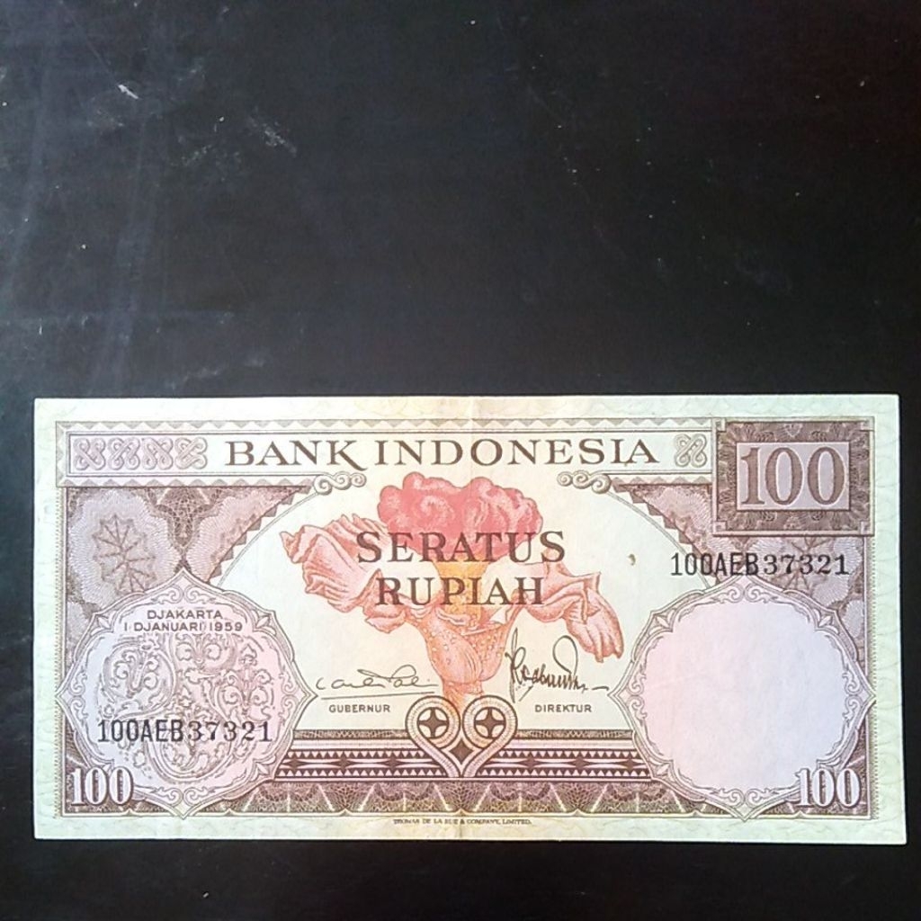 UANGKUNO 100 RUPIAH BUNGA THN 1959