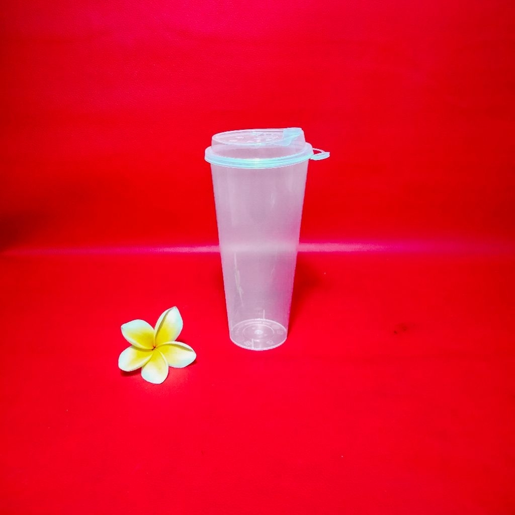 CUP INJECTION 16OZ // CUP INJECTION 500ML // GELAS PLASTIK INJECTION CUP CUP + TUTUP PP BENING TRANS