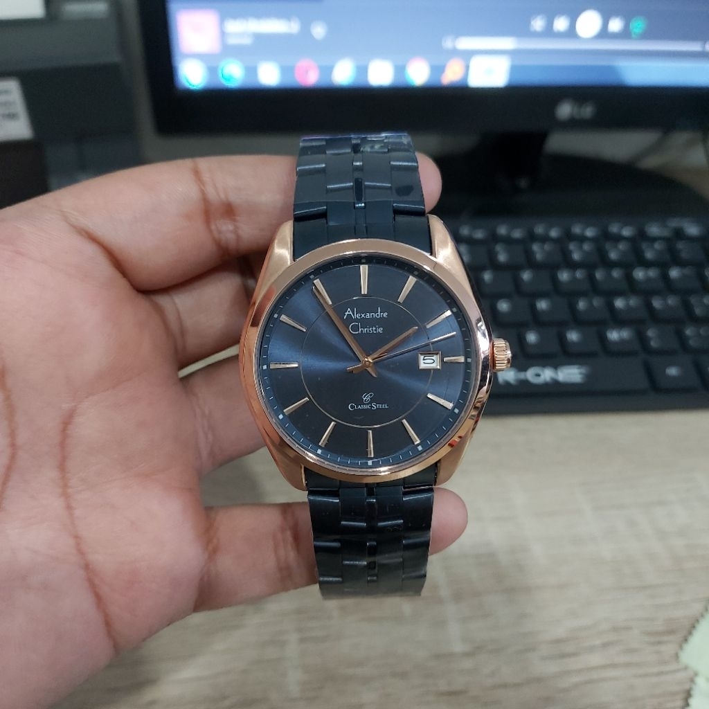 READY JAM TANGAN PRIA ALEXANDRE CHRISTIE AC8578 AC 8578 ORIGINAL BIRU