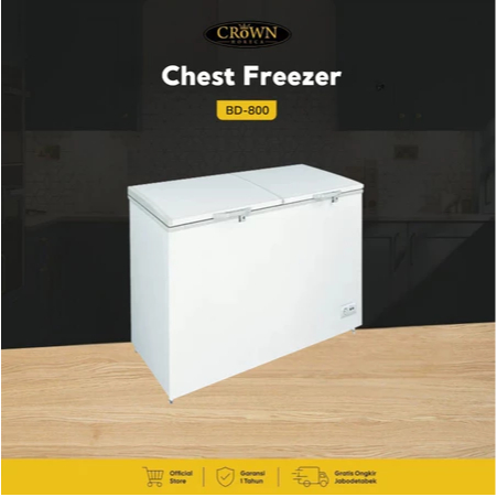 Chest Freezer Crown / Freezer Box 2 Pintu BD 800