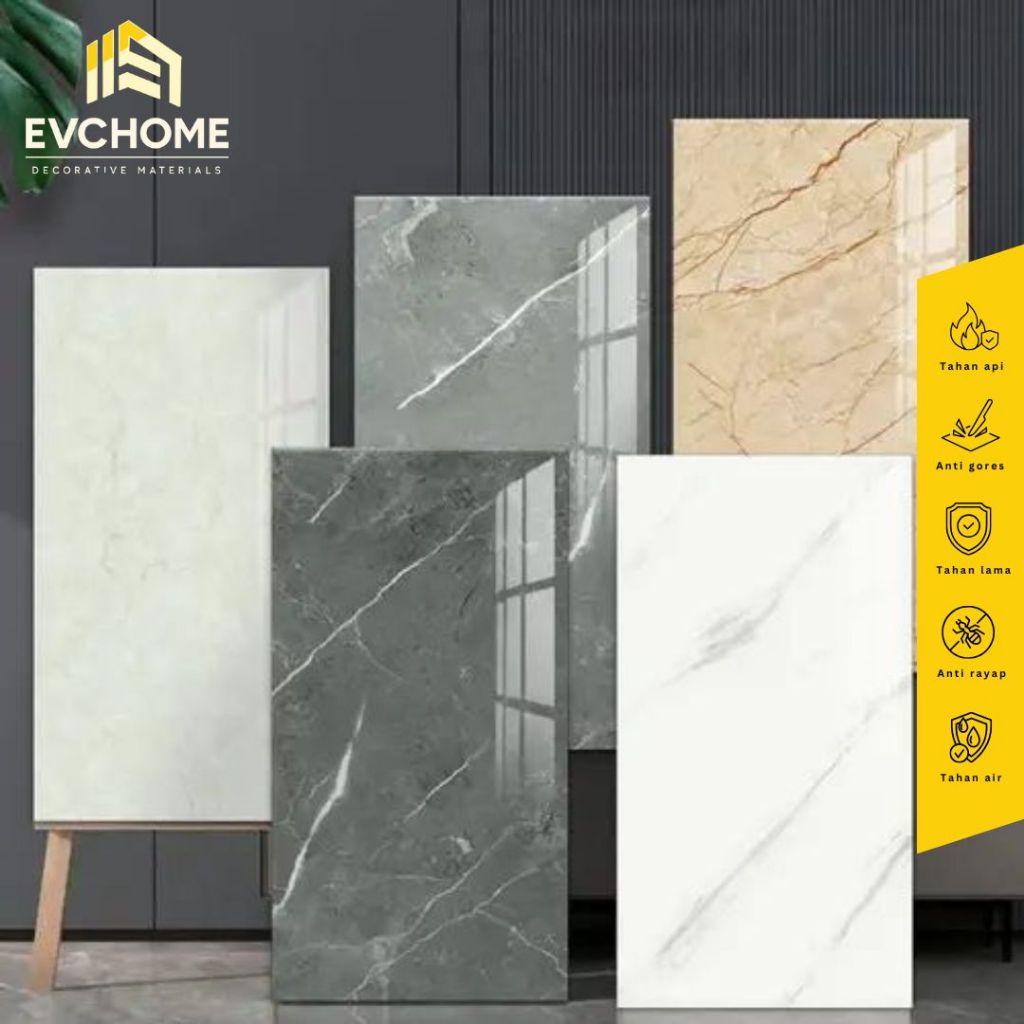 EVCHOME 60 cm X 30 cm Lantai Marmer Stiker/ Marmer Vinyl Floor Sticker