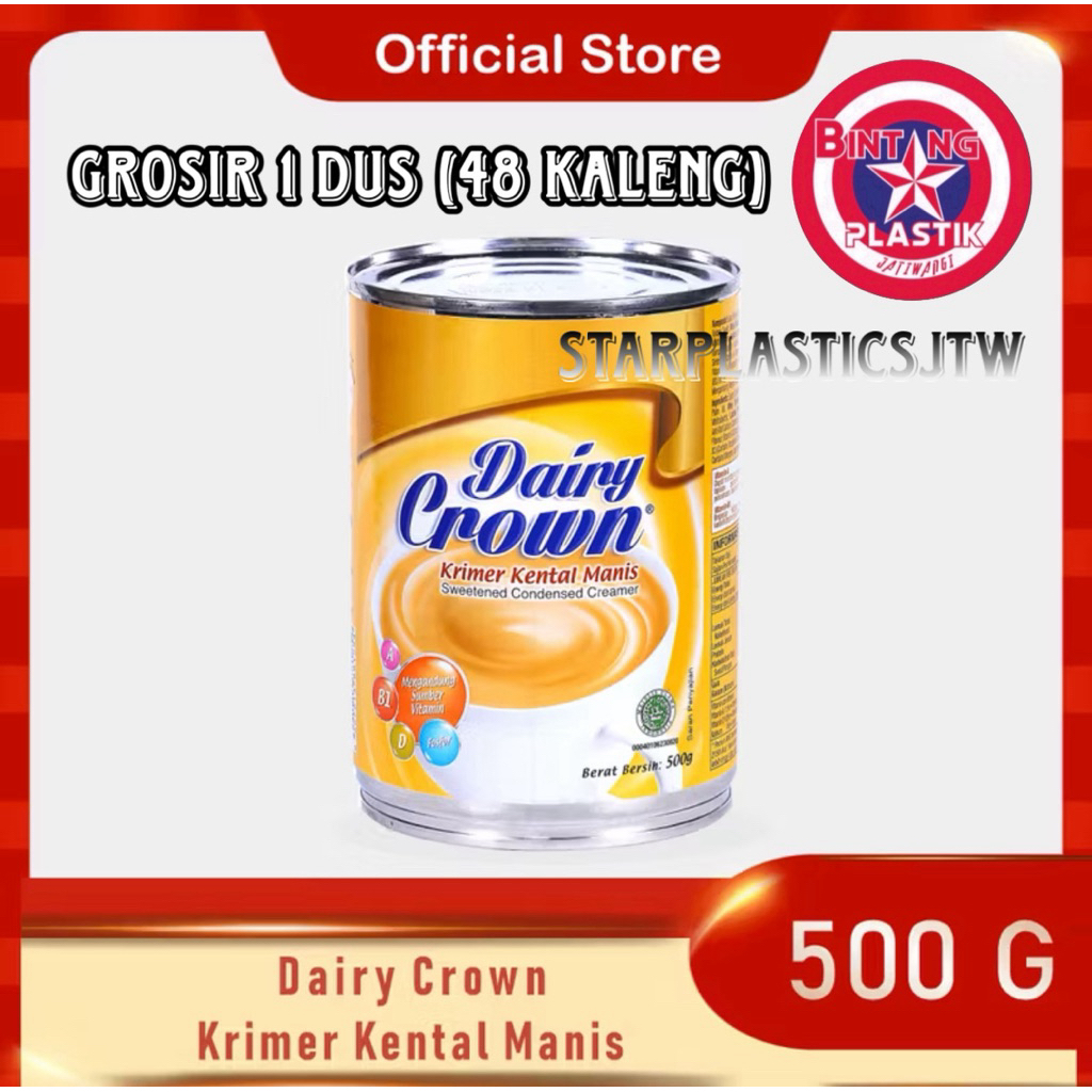 

[ GROSIR 1 DUS ] 48 Pcs DAIRY CROWN / MILKBARN Krimer Kental Manis / Susu Kental Manis / SKM / KKM 500gr Susu Kaleng
