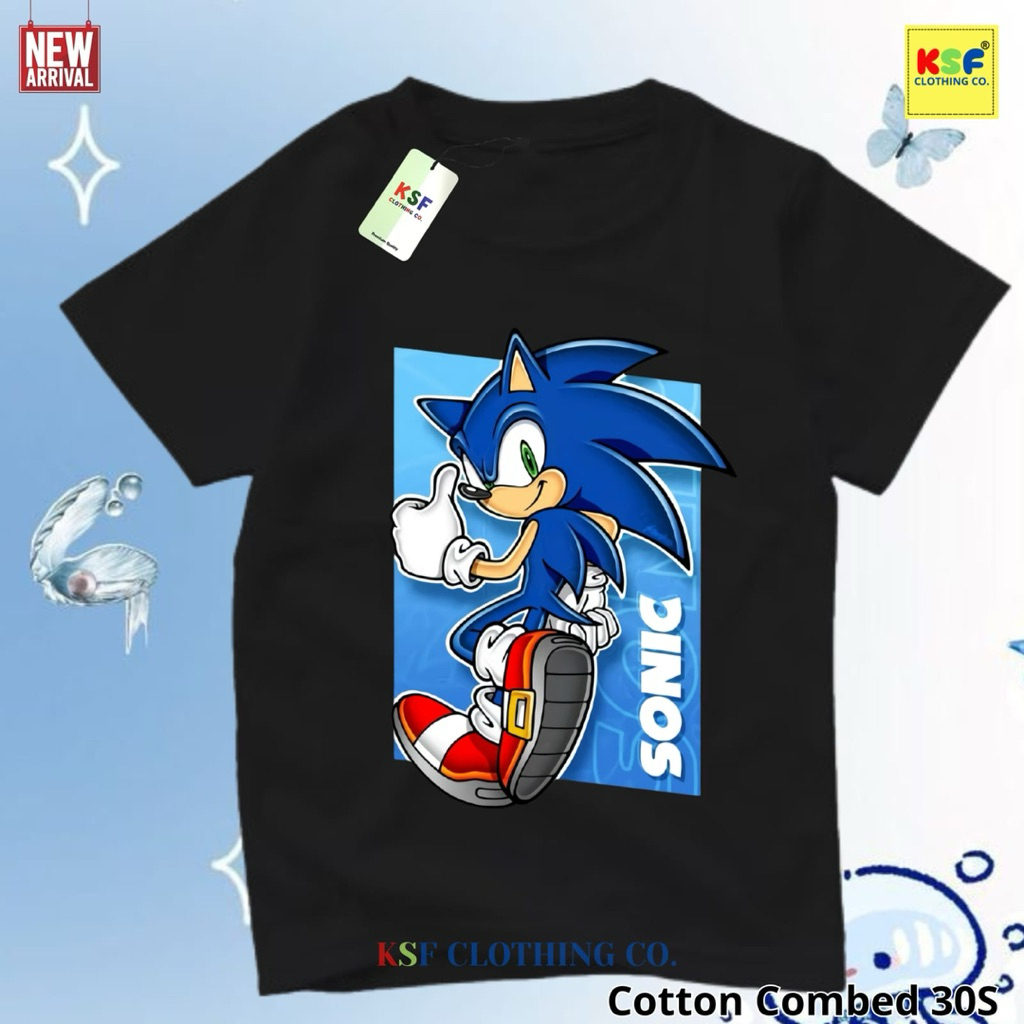KSF - Kaos Anak Premium Cotton Combed 30s Motif SONIC / Atasan Kaos Distro Anak Laki-laki