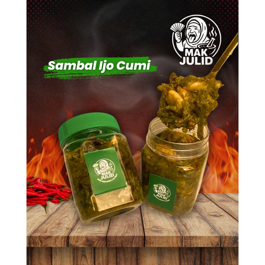 

Sambal Cumi Ijo, Sambal Mak Julid Ukuran 150 ml.