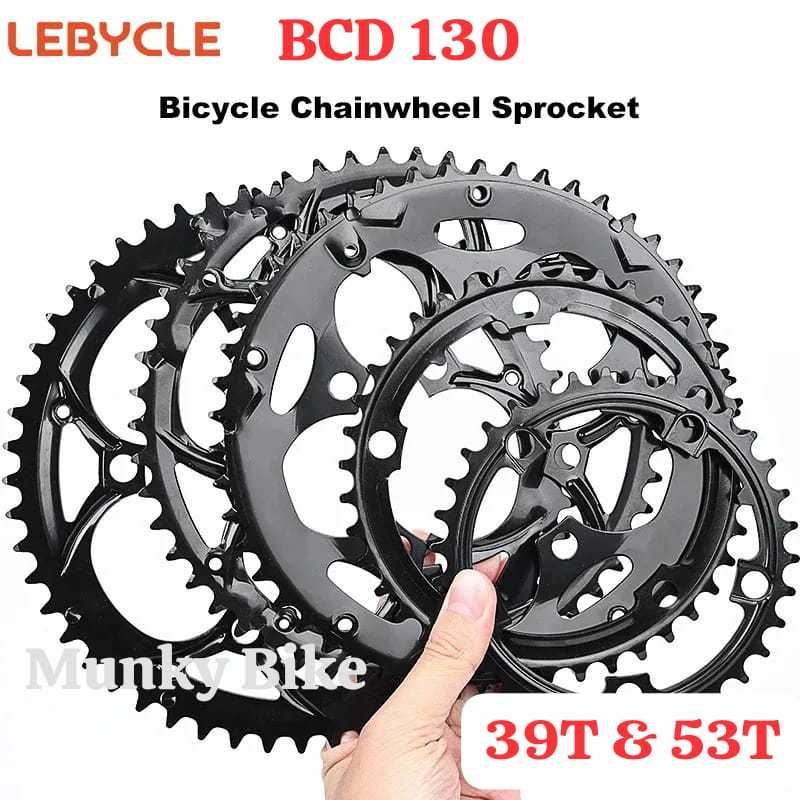 Chainring Lebycle Double Triple 130 BCD 39T 50T 53T Non Narrow Wide Chainring 130 Steel