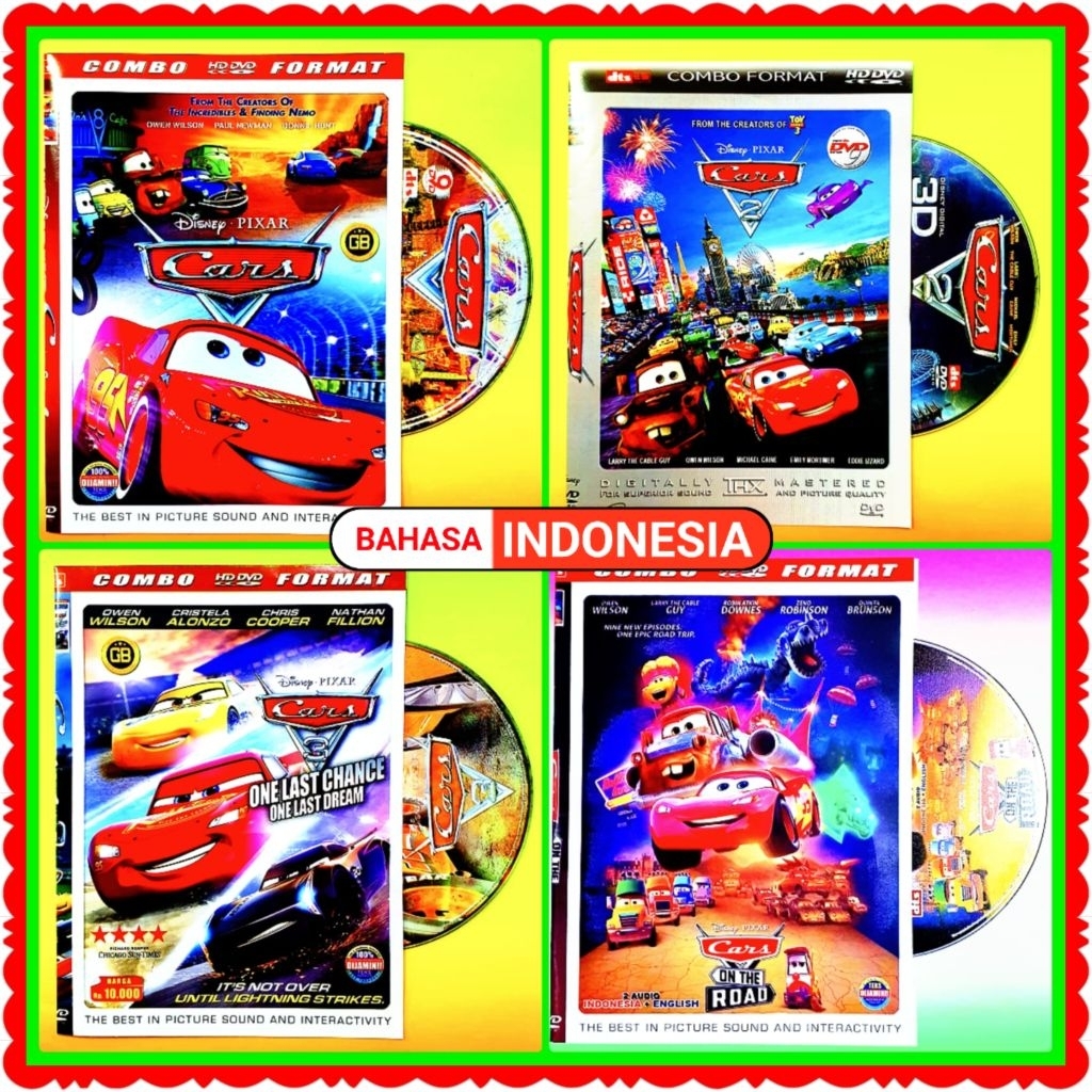 KASET DVD FILMM CARS DUBBING BAHASA INDONESIA-KASET DVD ANAK ANAK CARTOON DISNEY TERBARU CARS