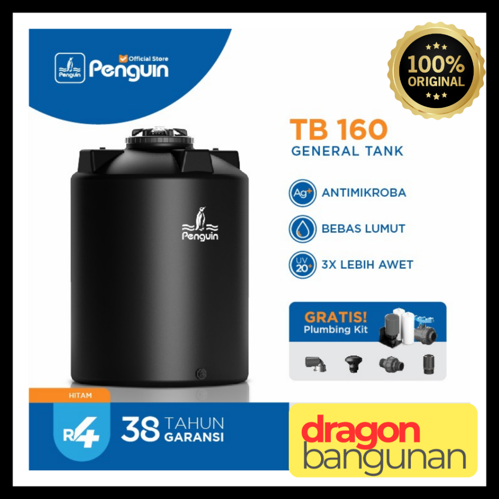 Tangki Air Penguin TB 160 Hitam / Toren Air Penguin 1550 Liter / Tandon Air