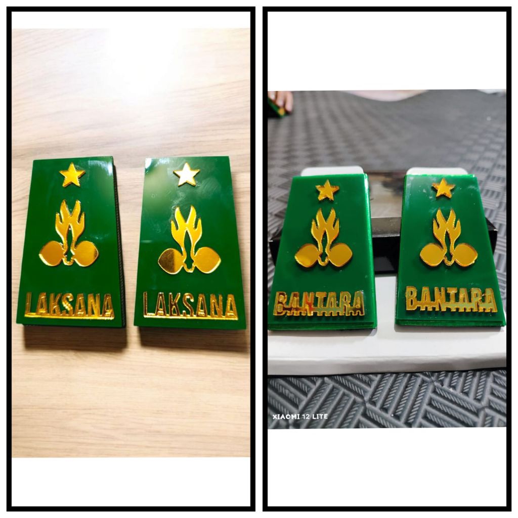 Tku bantara dan laksana penegak, bahan akrilik dan logam