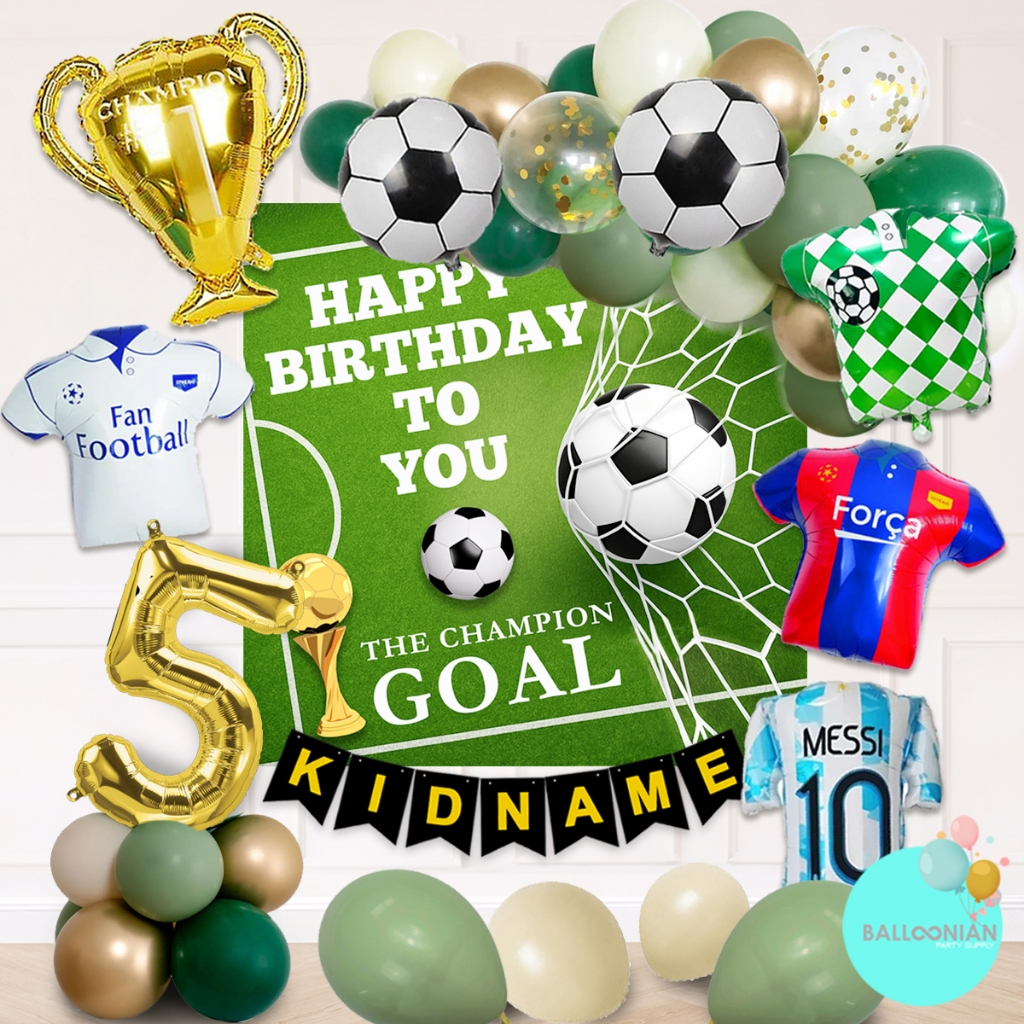 (Paket Balon Dekorasi Lengkap) SOCCER BACKDROP BIRTHDAY DECORATION/Ulang tahun/Khitanan tema sepak b