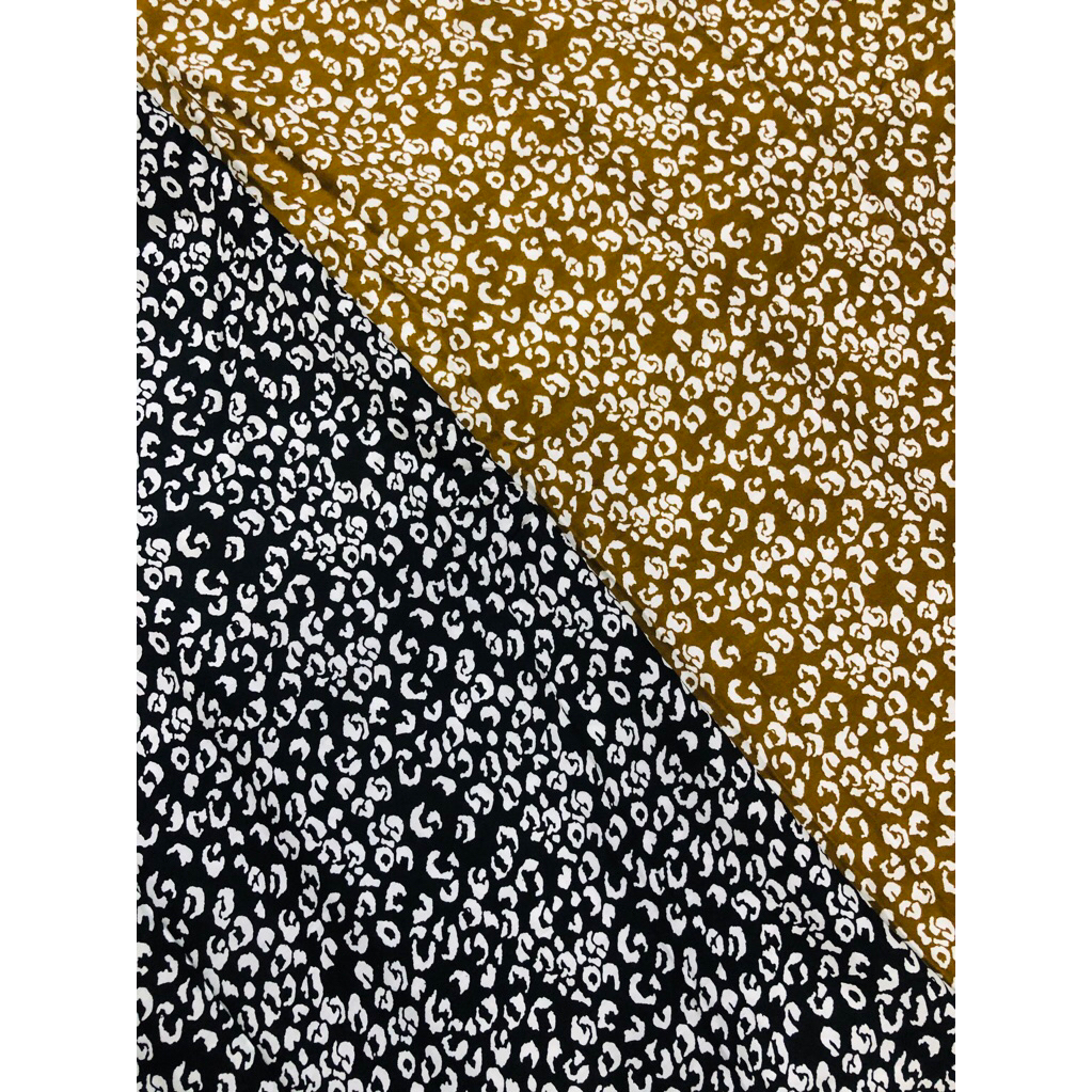 kain katun rayon viscose premium motif leopard terbaru (0,5meter)