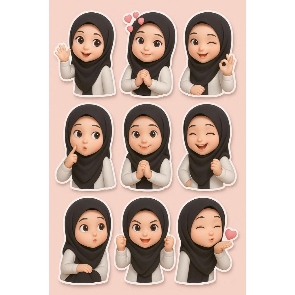

Stiker Karakter Muslimah bisa custom warna dan ukuran silakan chat admin
