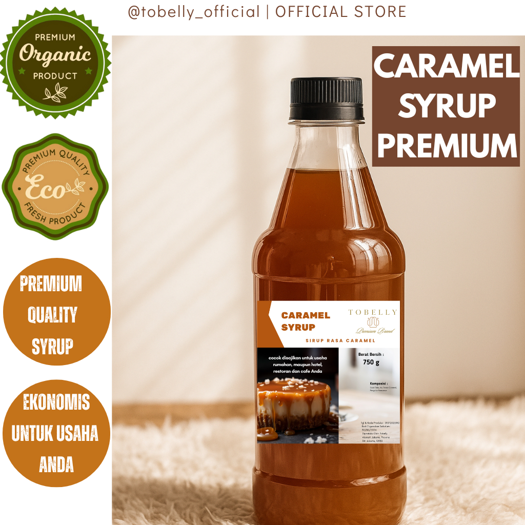 

Tobelly Caramel Syrup 750 g | Sirup Gula Aren Caramel untuk Kopi Susu & Caramel Latte