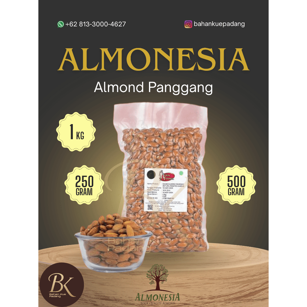 

John Farmer - Almond Natural Roasted (Almond Panggang) 1 Kg