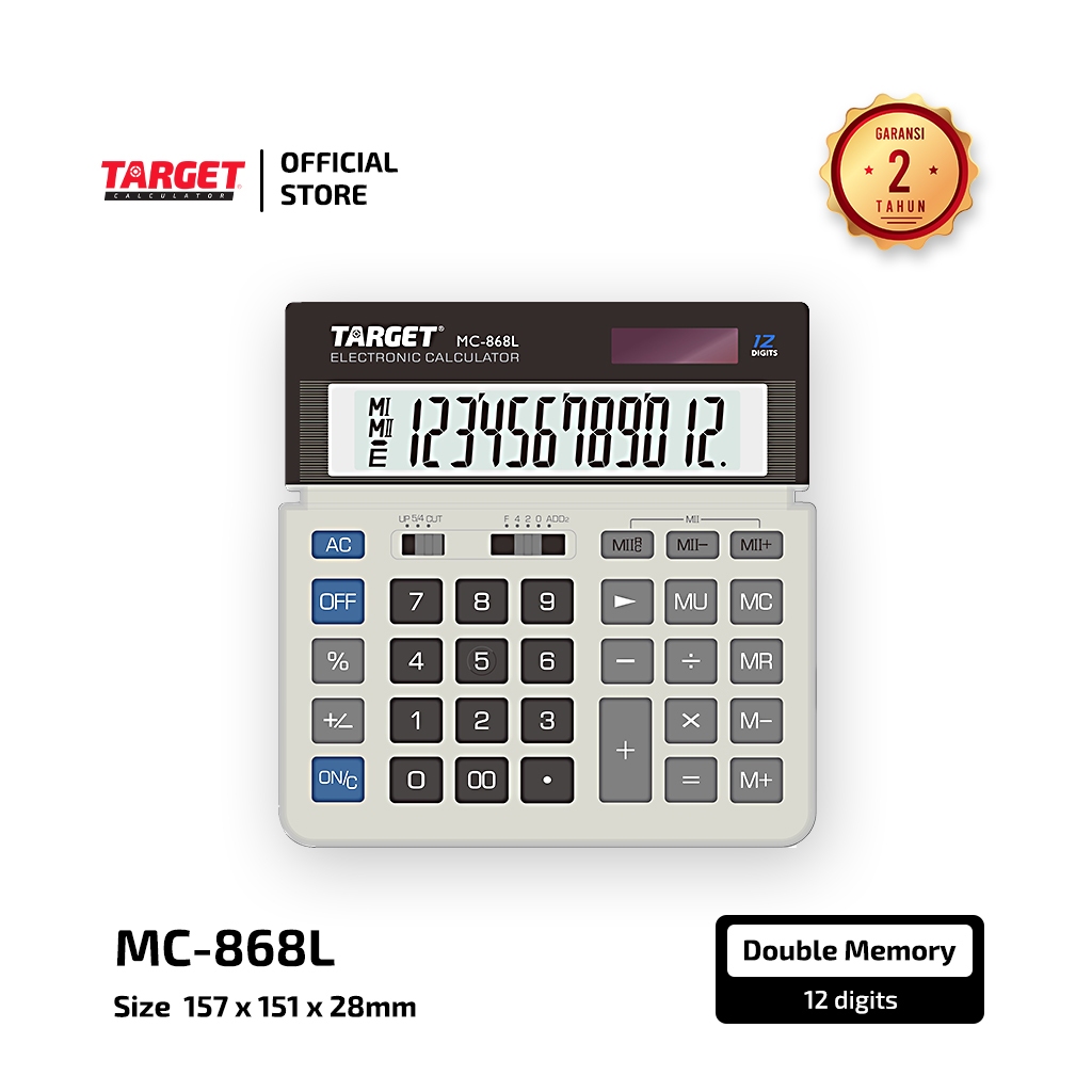 

Target MC 868 L - Desktop Calculator - 12 digit (DOUBLE MEMORY)