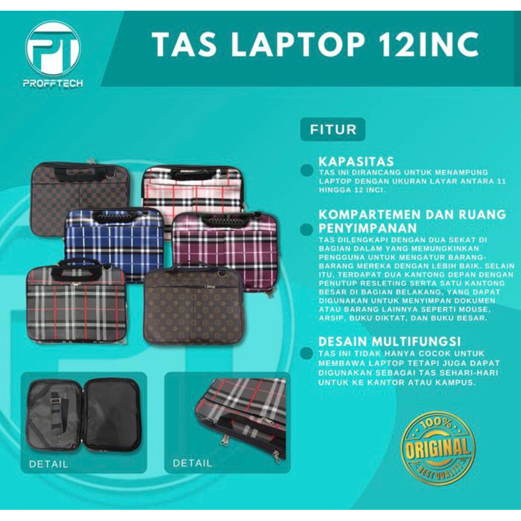 Tas Laptop 12 inch. Original Profftech