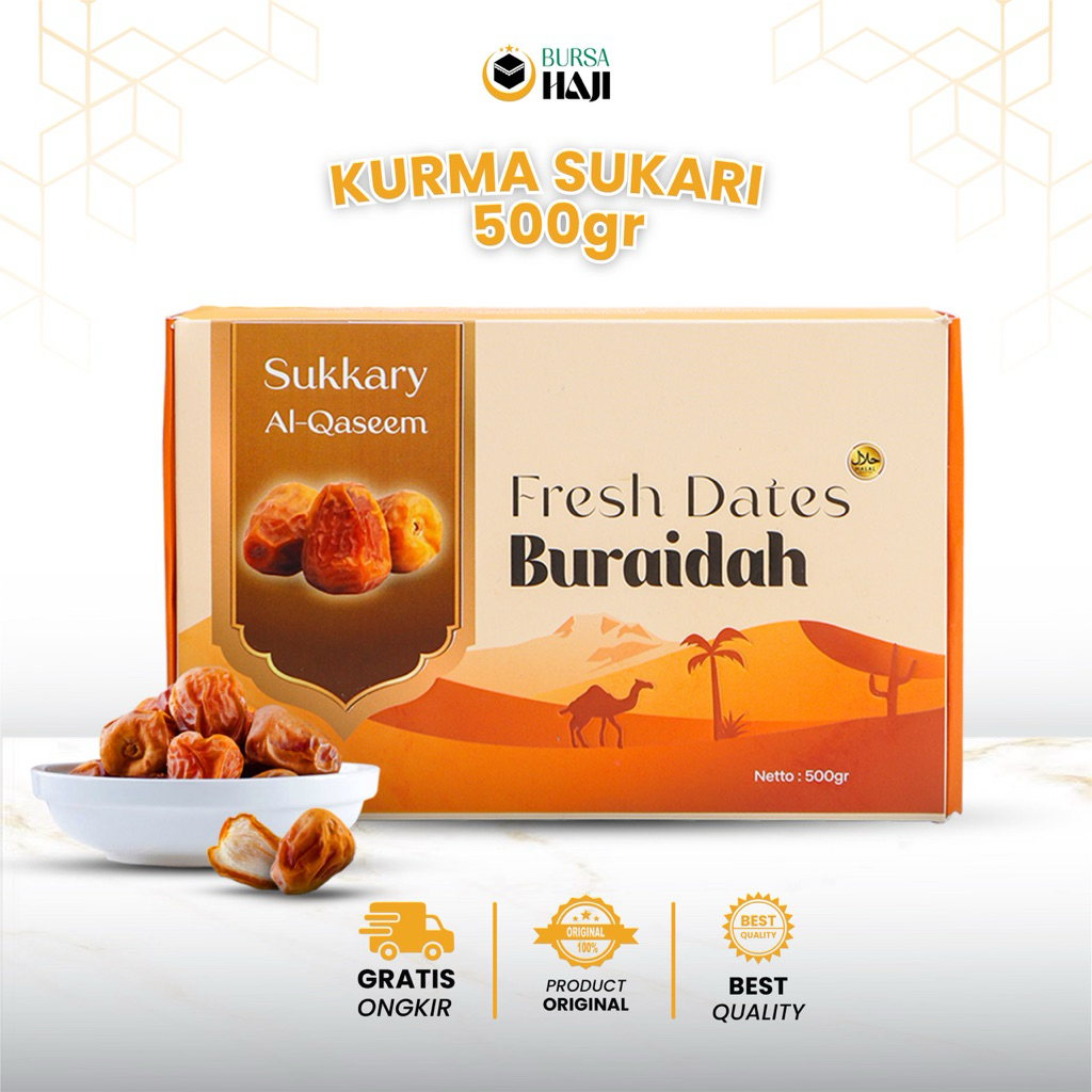 

Kurma Sukari 500 Gram Medium Premium Al Qassim Buraidah