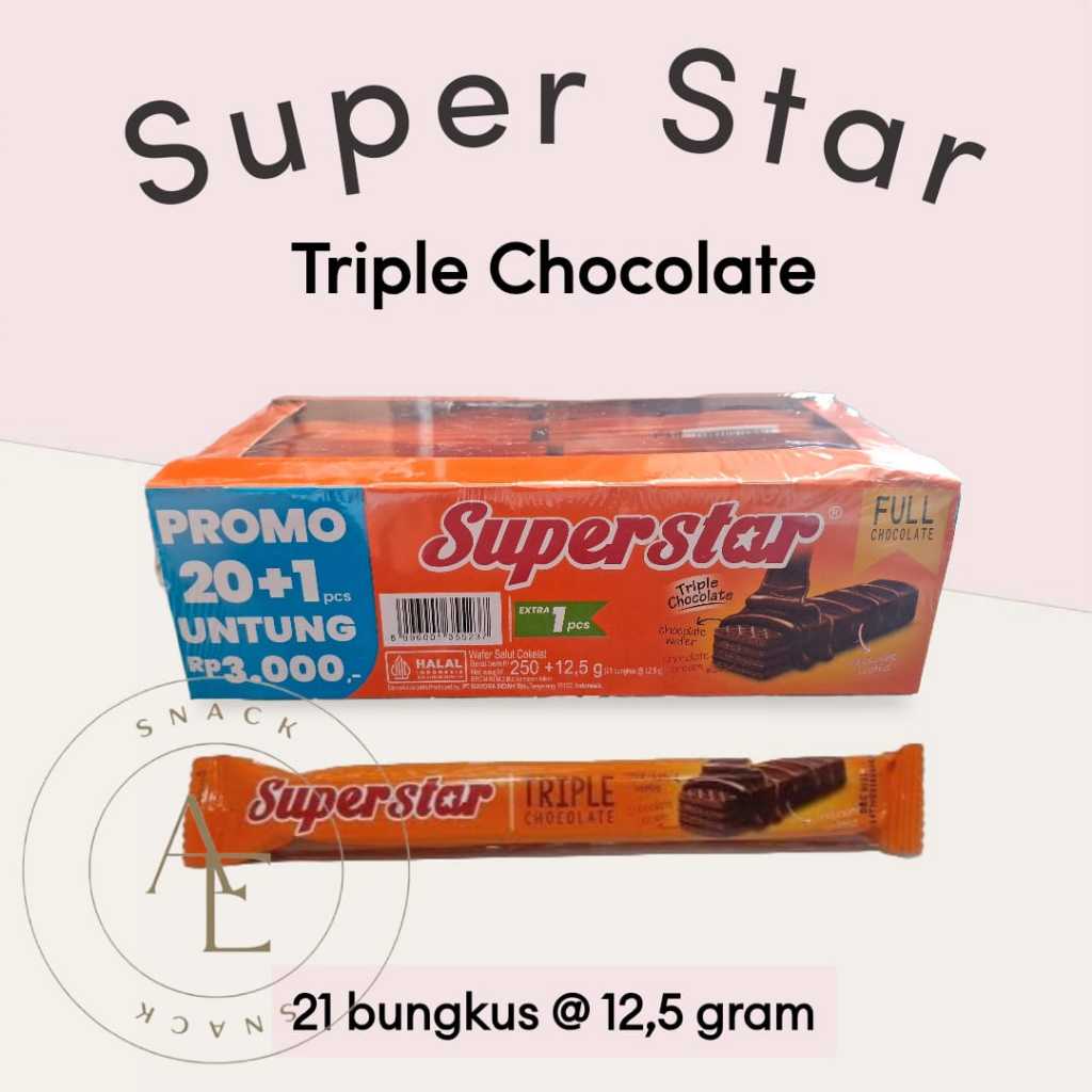 

Superstar Wafer Salut Coklat isi 21 Pcs - Netto 336gr