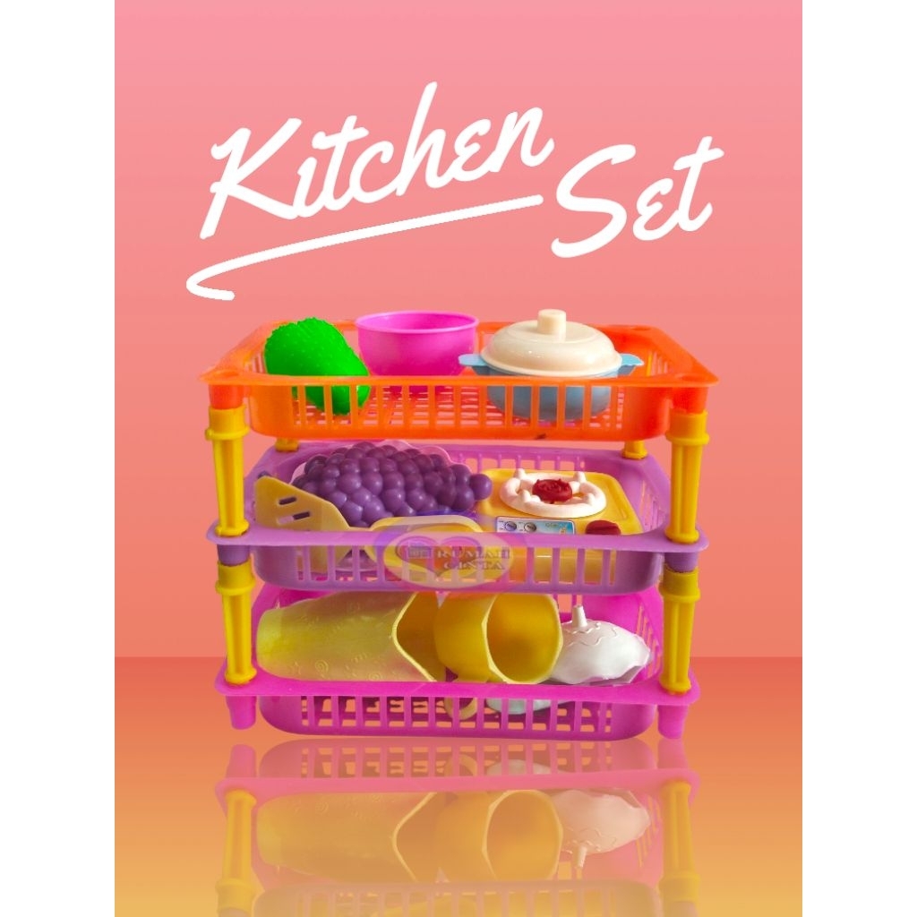 Mainan Rak Masakan Keranjang/Kitchen Set