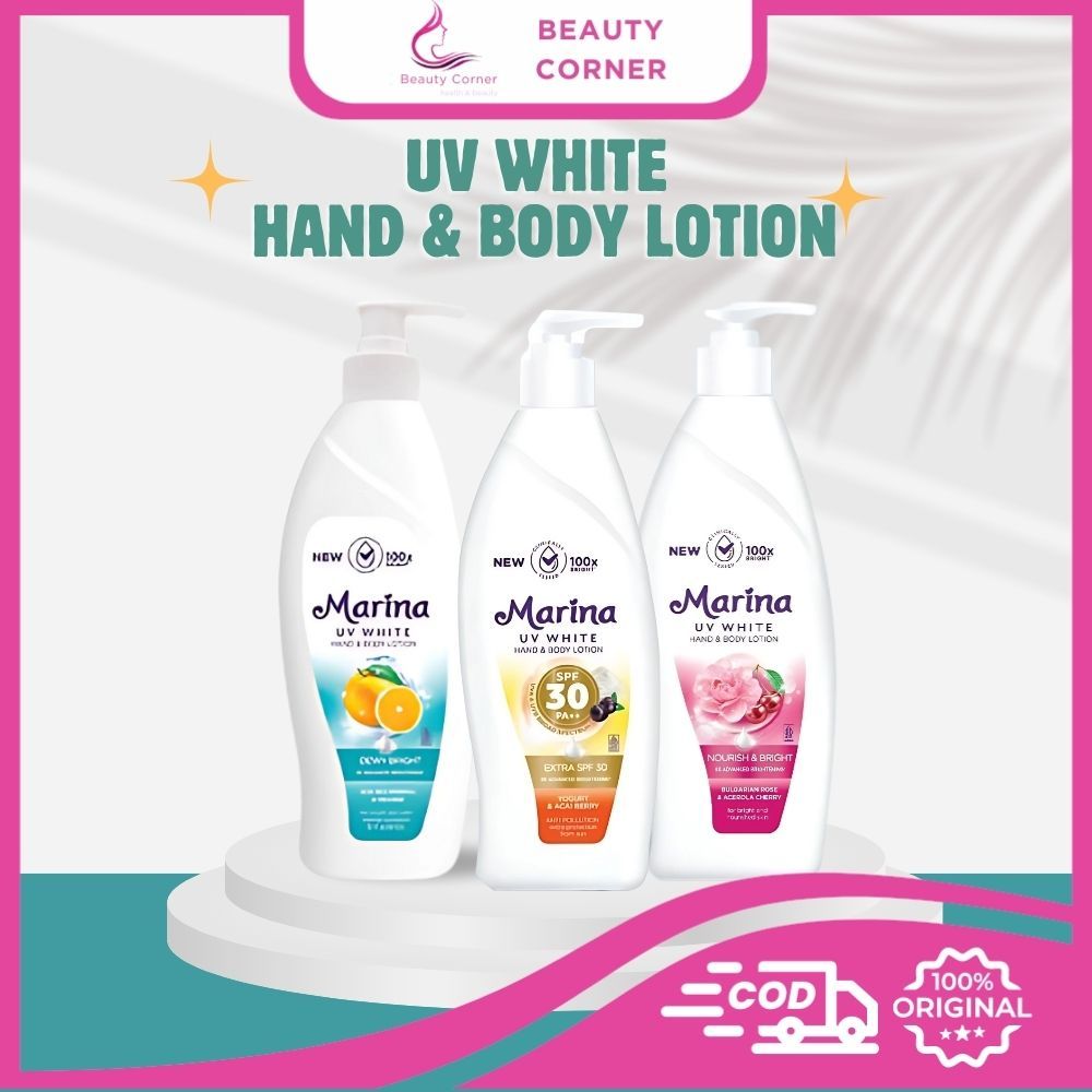 Marina UV White Hand Body Lotion Pump - 350ml