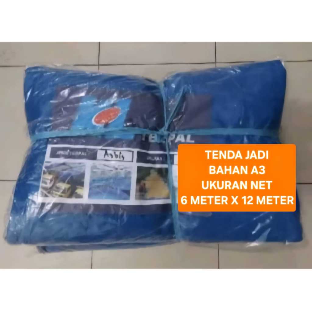 A3 NET 6X12  UKURAN NET (BERSIH)  TERPAL JADI A3 UKURAN 6 MTR X 12 MTR KL