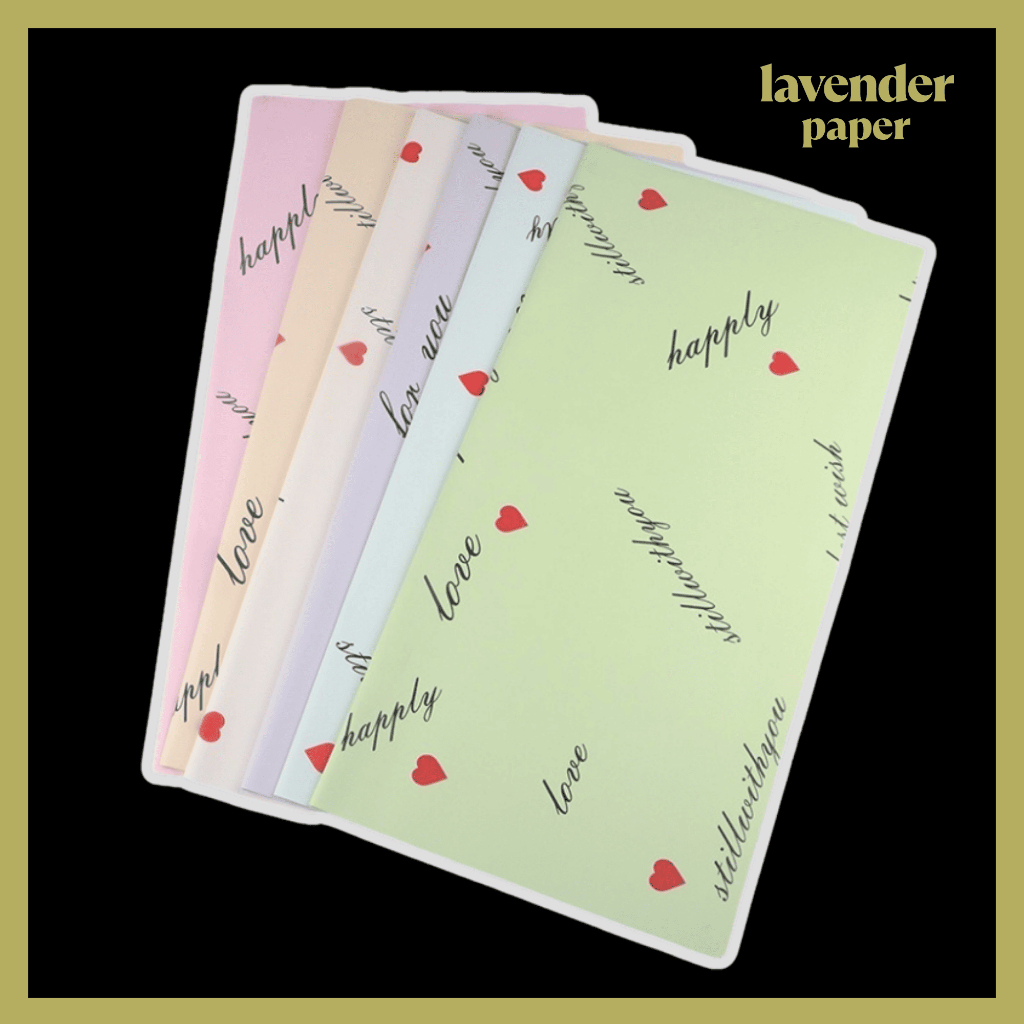 

Isi 20 LEMBAR Kertas Buket Kado Bunga Motif Love Dekorasi Pesta Florist Flower Paper Wrapping Cellophane KB090