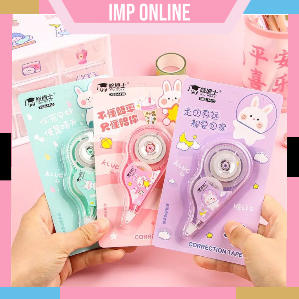 

IMP- Tipe-X / Correction Tape Roll Karakter Pita Koreksi Gulungan Tidak Mudah Robek Tipex Kertas Penghapus Tulisan Pulpen Perlengkapan Alat Tulis Sekolah Kantor Unik Lucu Cute Anak