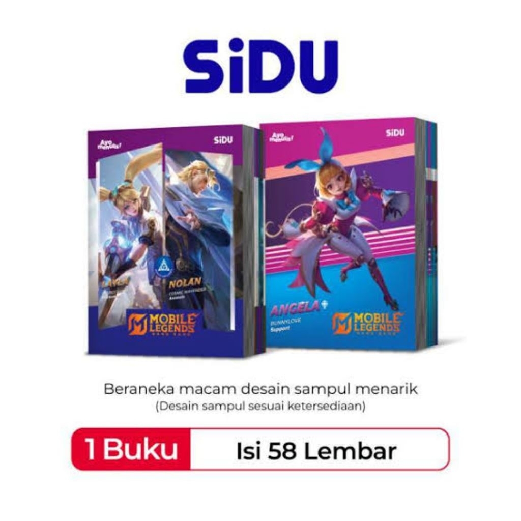 

SIDU BUKU TULIS 58 LEMBAR 1 PACK ISI 10 BUKU KARAKTER MOBILE LEGEND BARBIE