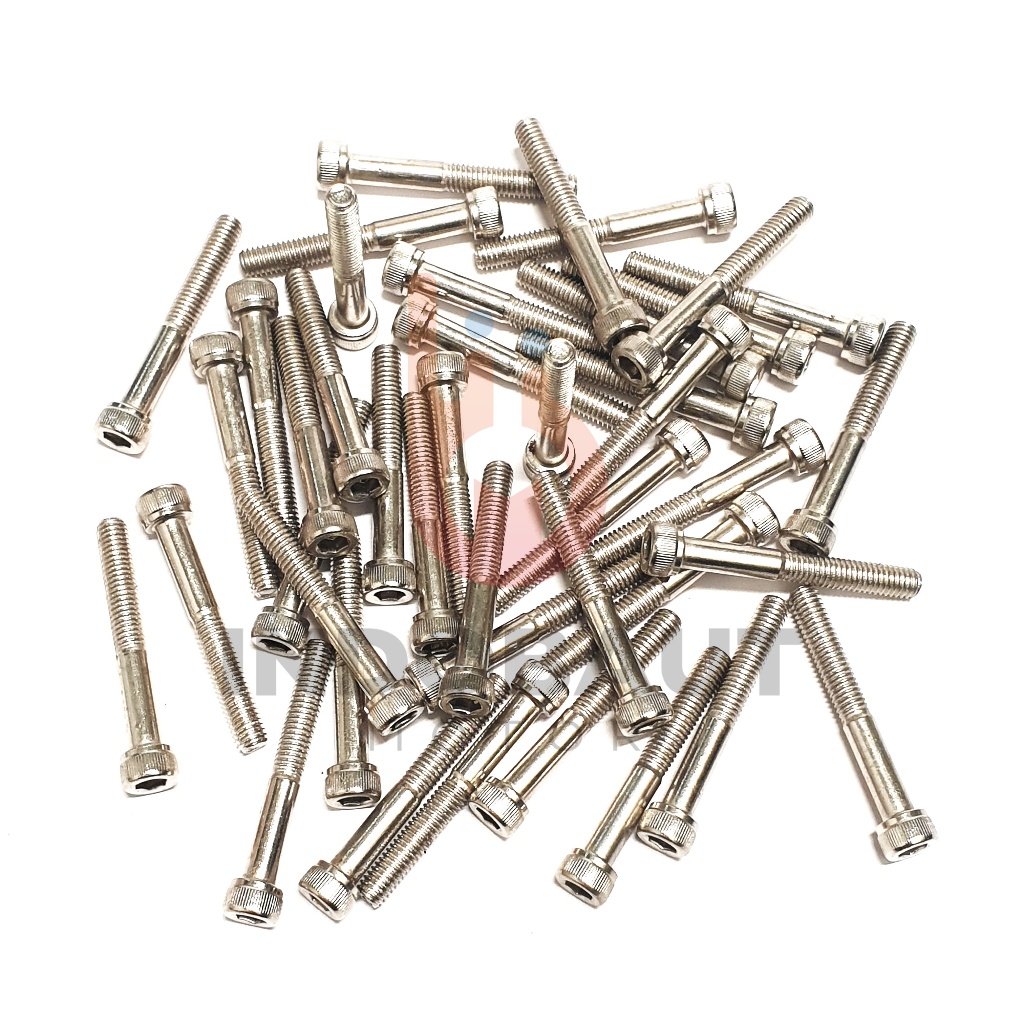 10 - 100 PCS Baut L Nekel 6x50 Drat Halus Ulir 10 Kunci L5 M6x50 6mm