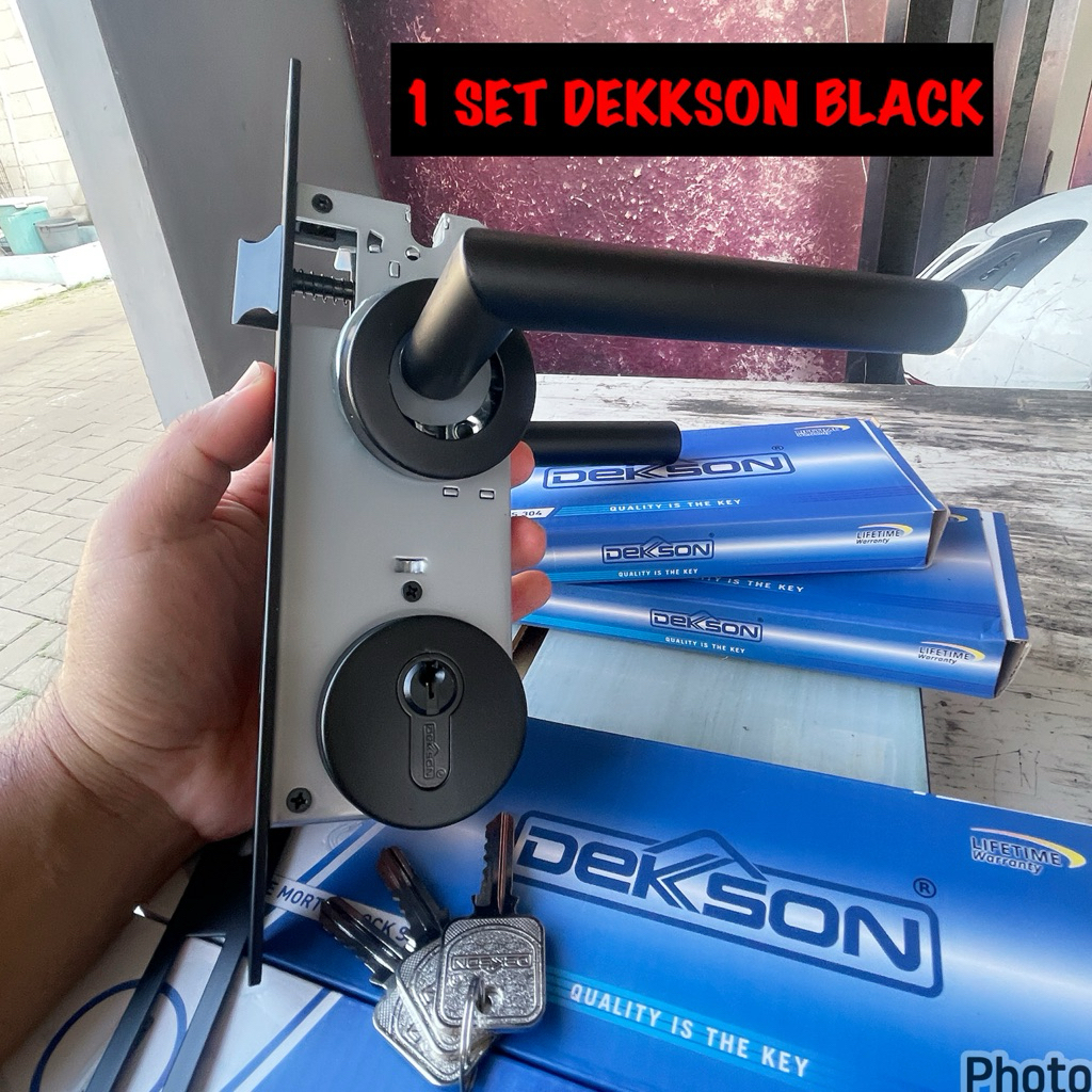 kunci pintu dekson dekkson handle blackmatte sus 304 + body dekkson + silinder dekkson set KUNCI PIN