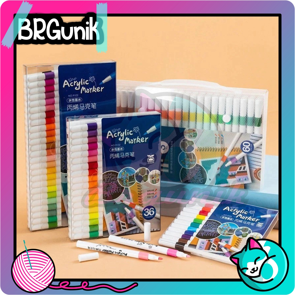 

BRGUNIK Acrylic Marker Set Spidol Akrilik DIY Painting Spidol Pastel Pulpen Highlight Drawing S151