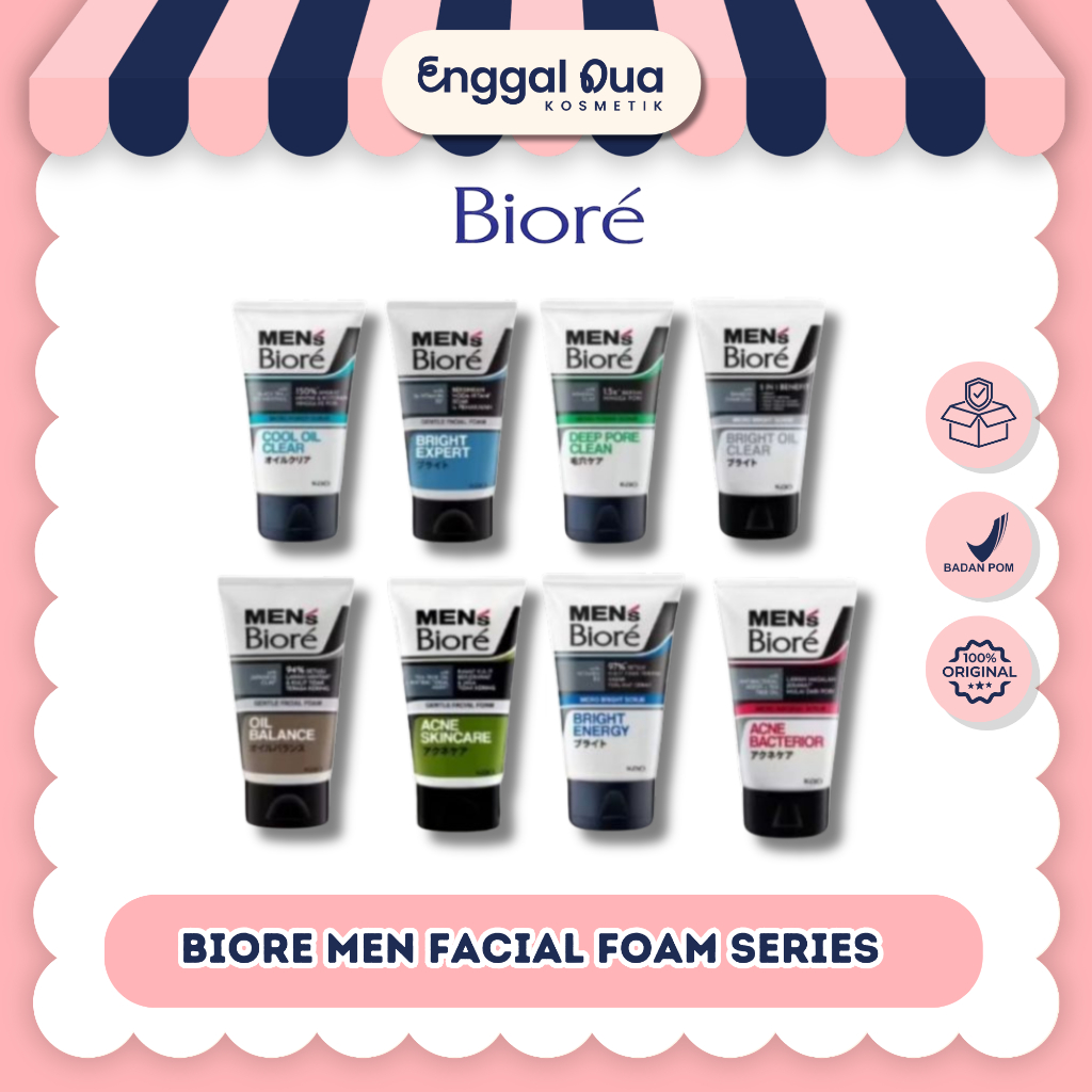 MENS BIORE FACIAL WASH & SCRUB SERIES - Pembersih Wajah Pria