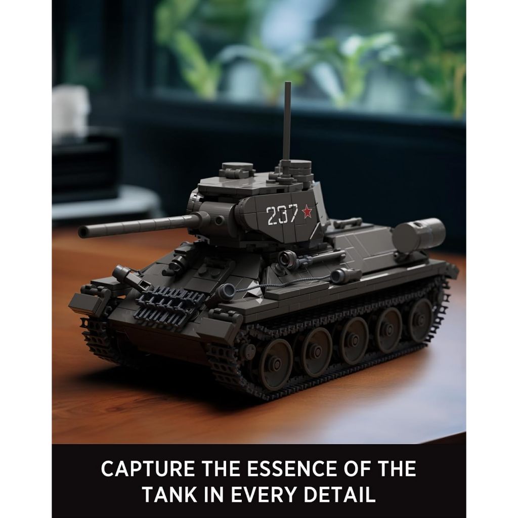 Nifeliz T34/85 Tank, WW2 Military Tank Building Set for Adults, Collectible Army Model to Build and 