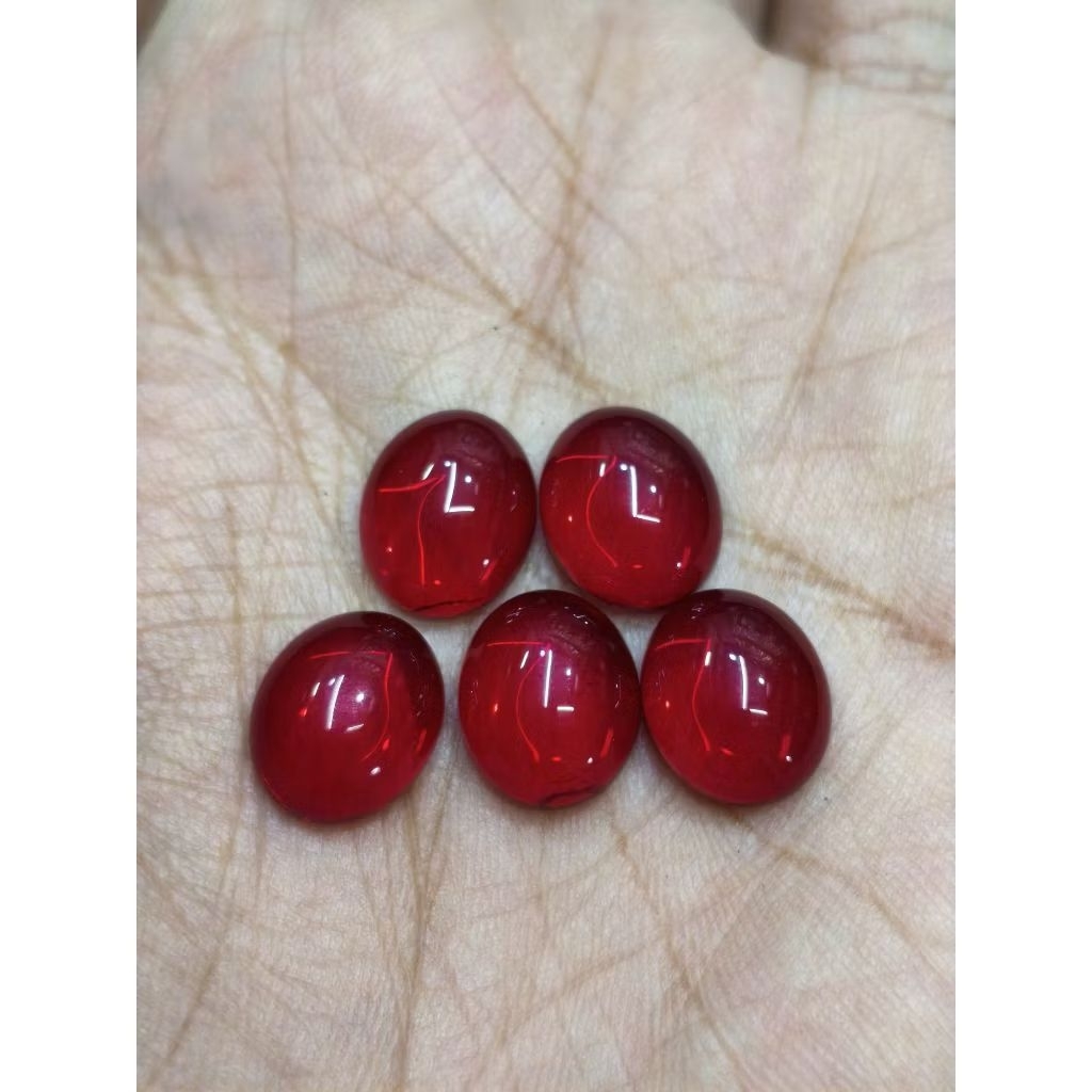 Paket Bundle 5 Pcs Batu Merah Siam Obsidian