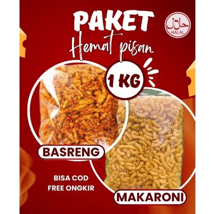 

1KG Paket Hemat Makaroni Bantat Basreng Original Pedas Daun Jeruk 30rb Viral Extra FREE ONGKIR COD