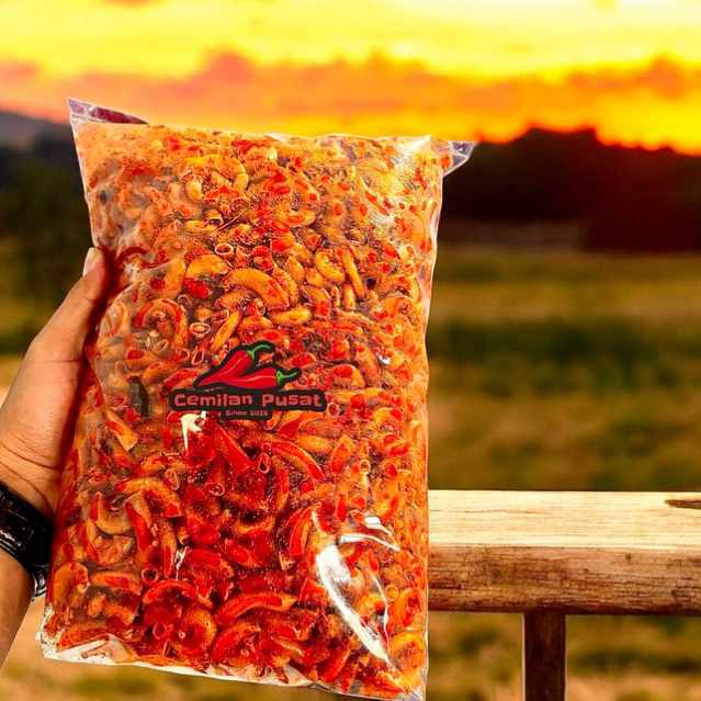 

Cemilan pusat - Makaroni cikruh 500gr pedas gurih