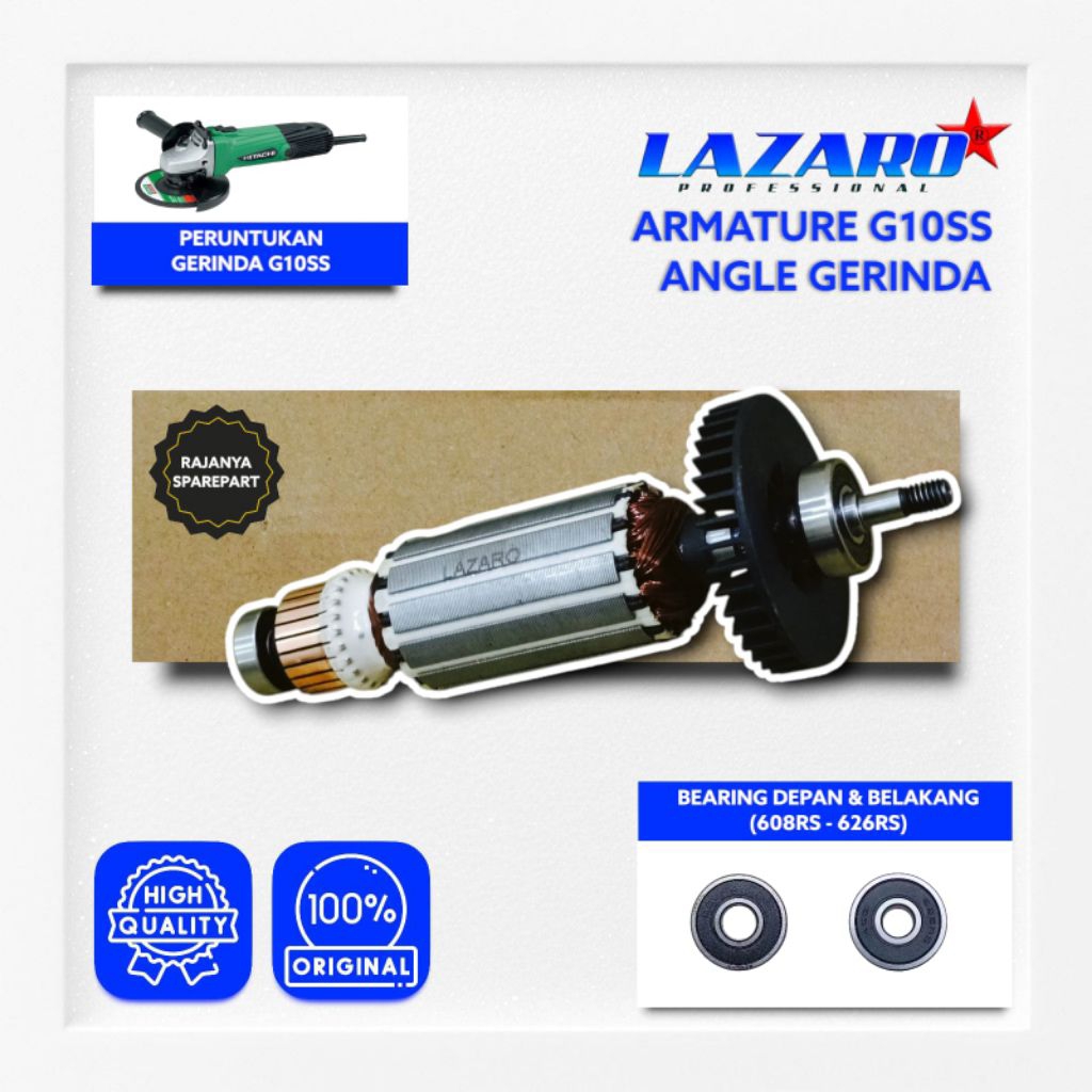 Armature Gerinda Tangan 4 Inch LAZARO G 10SS Armature Angker Mesin Gerinda Listrik 4" G10SS Hitachi 