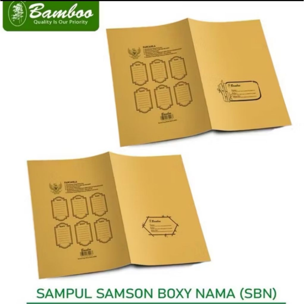 

Sampul Buku Tulis Boxy/Sampul Kertas Coklat Nama BAMBOO 20lbr/pax