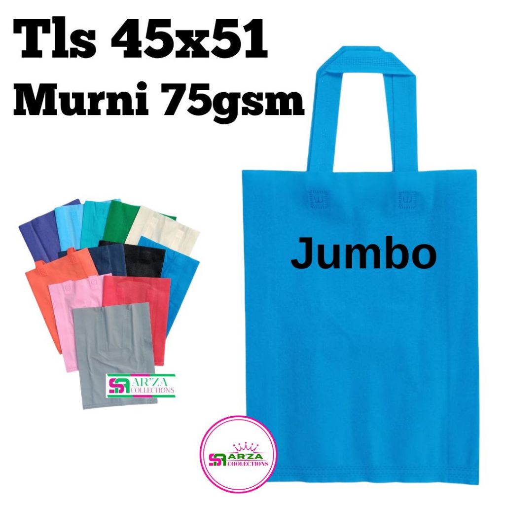 

Tls Jumbo Ukuran 45x51 Isi 12pcs 75gsm Handle Lipat Samping,Tas Goodiebag,Tas Belanja,tas Sovenir,